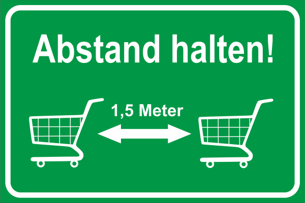 Hygieneaufkleber " Abstand halten"